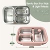 Kids Adults Stainless Steel Bento Box, 3-Compartment Metal Lunch Box