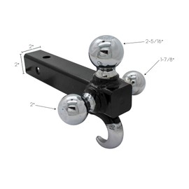 Extreme Max 5001.1367 Tri-Ball Trailer Hitch with Tow Hook