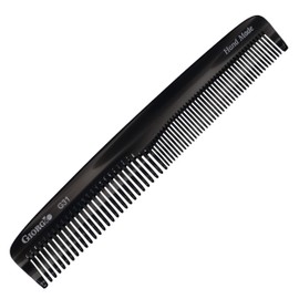 Giorgio G31 Fine Tooth and Wide Tooth, Hair Comb - Hair Styling Comb for Men, and for Women, Mens Beard Care Combs for Detangling and Styling - Handmade Saw-Cut and Hand Polished (Black Graphite)