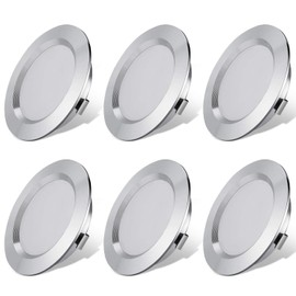 Megrezo 12V LED Lights for RV Camper Van Trailer - 3W Daylight 6000K 270 Lumen Low Voltage Recessed Ceiling Light Dimmable - Pack of 6