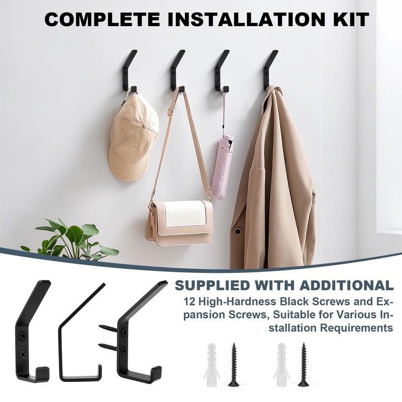 mobumeia Pack of 6 Acoustic Panels, Wall Panels, Coat Hooks,