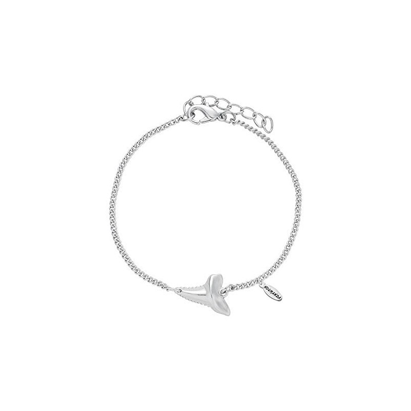 NOUMANDA Gold Tone Shark Tooth Charm Bracelet (Silver)