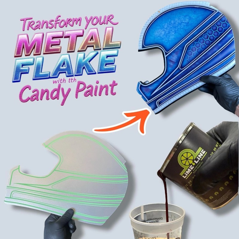 LiME LiNE Sprayable Pink Metal Flake Paint Additive - 3