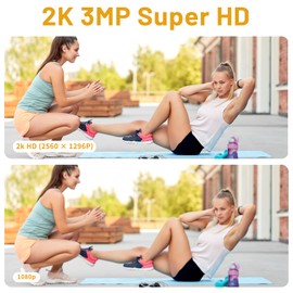 SURFOU 2K Security Camera Outdoor, 360° Pan-Tilt View, 3MP PTZ Auto Tracking Outdoor Camera wireless, Ip Camera, Motion Detection, 2-Way Audio, Color Night Vision, IP65 Waterproof, Cloud &SD Card