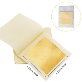 Edible Gold Leaf Sheets, 30 Pieces 1.7''x1.7'' 24k Gold Leaf Edible for Cakes, Food, Drinks, Skin Care, Makeup, Art