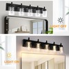 VINLUZ 5-Light LED Bathroom Vanity Light Fixtures, Metal Black Finish