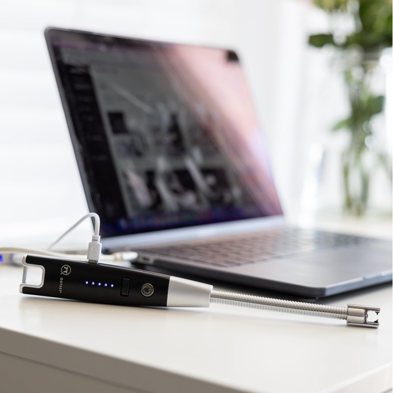 Outset Rechargeable Arc Lighter with Flexible Neck for Grill, Candles,