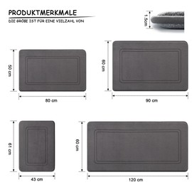 chakme Non-Slip Bath Mat, Bathroom Rug, Soft Bath Mat, Absorbent Bath Mat, Shower Mat, Floor Mat for Bathroom, Dark Grey, 43 x 61 cm