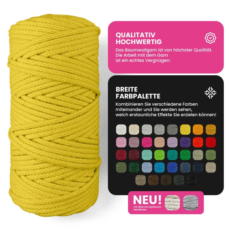 Netuno 1x Macrame Cord Braided Macramé Yarn Burgundy 5 mm