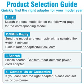Gonifeto Radar Detector Power Cord Adapter,(10Pin Type-A) Compatible with Subaru Outback,Mazda CX-5,Nissan,Infiniti and More, Connect to Rearview Mirror,RJ11 DC3.5 Radar Charger Cable,Built-in Hidden