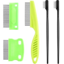 5 Pieces Dog Eye Combs Tear Stain Remover Combs Pet Grooming Comb for Small Dogs Gently Removing Eye Mucus and Crust (Green, Black)