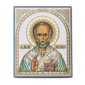 NKlaus - Saint Nicholas Wonderworker - Wooden Icon 15 x 18 cm Christian Orthodox - Blessing 13937