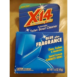 X-14  Automatic Toilet Bowl Deodorizer and Cleaner, Blue Plus Fragrance