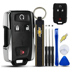Tangdybwdz® Carcasa Y Funda Llave Para Chevy Silverado Colorado Gmc Canyon Sierra 1500 2500 3500 Hd 2014 2015 2016 2017 2018 2019 2020 2021-2023+llavero De Silicona+kit De Herramientas+logotipo