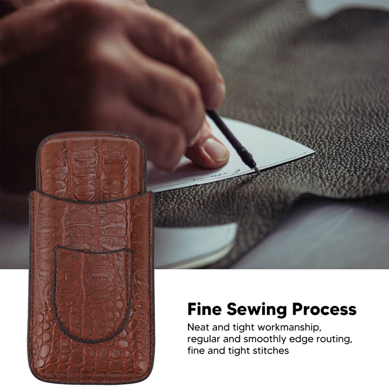 3 Finger Cigar Case Artificial Leather Soft Anti Fade Breathable