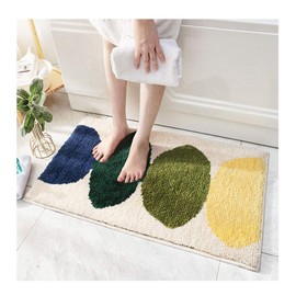 SYitong Entrance Mat, Indoor, Stylish, Nordic Doormat, Bath Mat, Foot Wipe Mat, Green Leaf, Hallway, Washroom, Commercial Use, Home, Fluffy, Soft, Dirt Removing Rug, Anti-slip, Water Absorbent, Washable, Quick Drying, Antibacterial, Odor Resistant, Abras