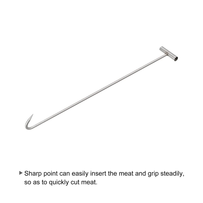 uxcell 35.4 Inch T-Handle Meat Boning Hook, Stainless Steel Meat