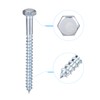 sourcing map Hex Lag Screws, M8 x 90mm Carbon Steel