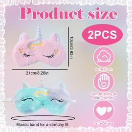 Einhorn Schlafmaske 2 Stück Set, Gelperlen Augenmaske für Kühl- und Wärmetherapie, hilft bei der Linderung von Augenmüdigkeit und Schwellungen, Schlafmaske für Entspannung