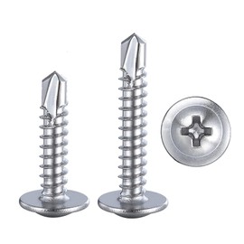 ZAMBASE（100pcs） Crosshead #8×1/2”for Sheet Metal Self-Tapping Screws 410 Stainless Steel Truss Head High-Strength Quick Tapping Screws (Silver #8x1/2)