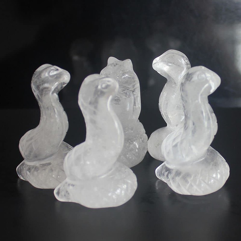 Figura tallada a mano de serpiente de cristal tallada a