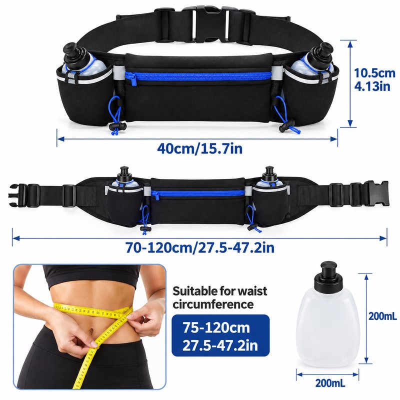 Running Hydration Belt for Men & Women – Dual 200mL