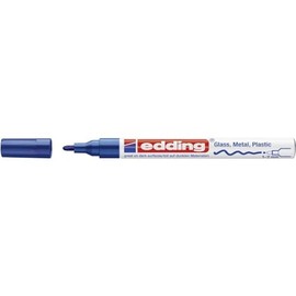 edding 751 gloss paint marker - blue - 1 paint marker - round nib 1-2 mm - paint pen for glass, pebbles, wood, plastic, paper - waterproof, high coverage
