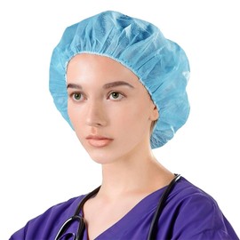 50 PCs Disposable SMS Bouffant Surgical Caps Size 21” - 35GSM by JEVOLVE | 100% Latex Free, Non-Woven, Non-Pleated | Dust-free Medical Dental Nurse Hairnets for Hospital Labs Clinic
