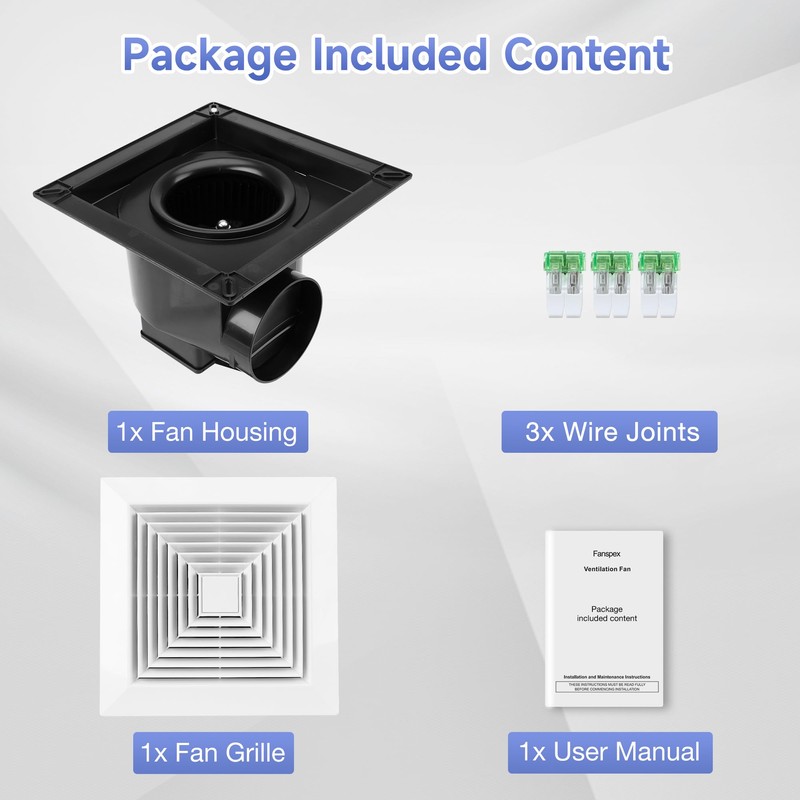 Fanspex Bathroom Ceiling Exhaust Fan, Household Bath Vent Ventilation Fan