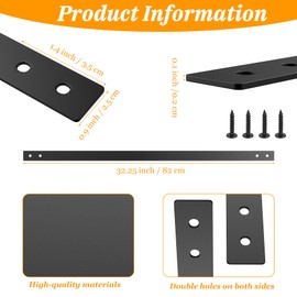 Akenow 51 Pack Deck Balusters 32.25"x1" Flat Metal Deck Spindles, Heavy Duty Black Metal Deck Railings with Screws, for Indoor/Outdoor Stairs Patio Porch