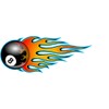 Flaming 8 Ball Sticker Bumper Sticker Laptop Sticker Toolbox Sticker
