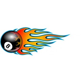 Flaming 8 Ball Sticker Bumper Sticker Laptop Sticker Toolbox Sticker Helmet Sticker