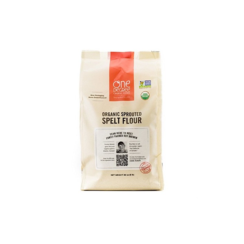 One Degree Organic Foods Sprouted Spelt Flour, 80 Ounce