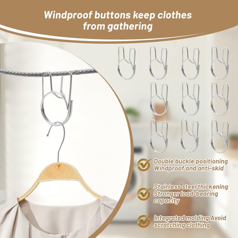 Retractable Clothesline Indoor, Non-Sagging Twin Clothes Line Outdoor,Heavy Duty Clothes
