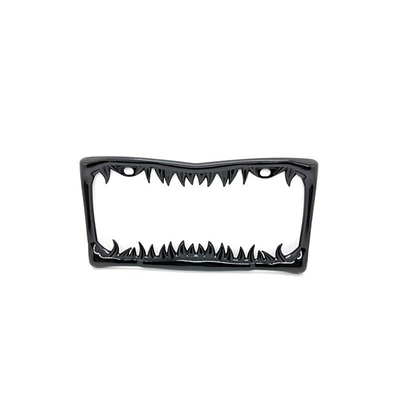 Shark Tooth License Plate Frame (Black Painted Metal)
