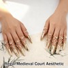 Ouliget Adjustable Fingernails,Middle Ages Court Style Queen Fingernail, Reusable Detachable