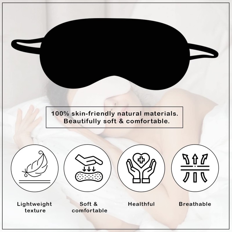 3D Contoured Eye Mask for Sleeping, Luxury Blindfold Sleep Mask