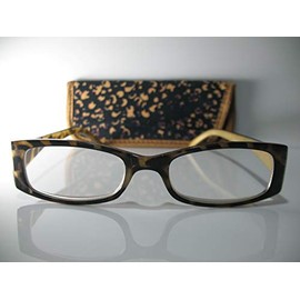 Foster Grant Layla Womens Gold & Black Reading Glasses w/Case +2.75 Free Hard CASE + Microfiber Cloth