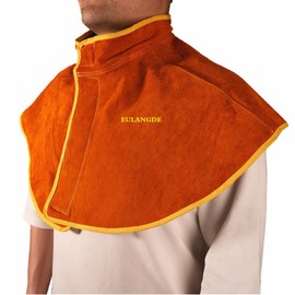 EULANGDE Premium Leather Welding Cape Welders Heat Resistant Welding Sleeve Welding Bib Kevlar Stitching Cowhide Welding Apron for Men and Wome
