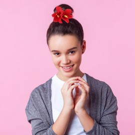 FRCOLOR 2pcs Decorative Floral Hair Ties for Women Colorful Orchid Fabric Elastic Bands Versatile Ponytail Holders for Boy Girl Adults for Hairstyles Parties