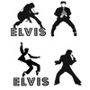 Elvis The King x 4 Poses, Bumper, car, Laptop, Window,