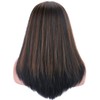 Kalyss Black Brown Highlights Wigs with Hair Bangs for Women