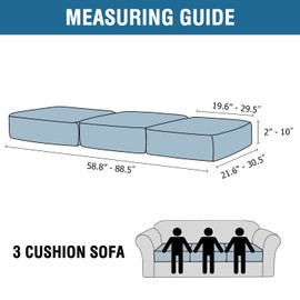 H.VERSAILTEX Funda de cojín elástica de Terciopelo para sofá, Funda de cojín de Felpa para Silla, sofá de Dos plazas, Protector de Muebles, Funda de cojín de sofá (3 Fundas de cojín de sofá, Camello)