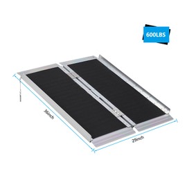 3FT Portable Wheelchair Ramp, Folding Wheelchair Ramp for Steps, Non-Slip Aluminum Ramps with Handle, Portable Ramps for Wheelchairs Home Car Doorways