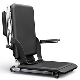 Upgrade Steel Electric Lift Chair with Advanced Wheels and PU Cushion, Floor Lift for Elderly, Support Up to 400 LBS, Safety Seat Belts and Handrails, Suitable for Home or Care Facilities Use, Black