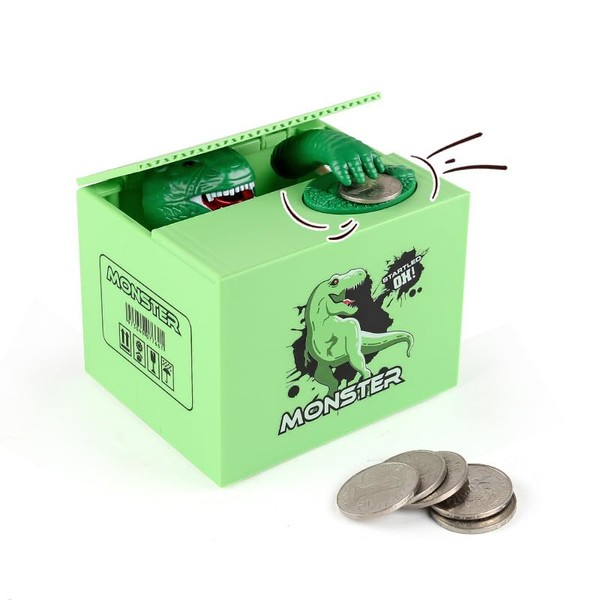 OBEST Dinosaur Children's Money Box, Cartoon Design, Electric, Children's Savings