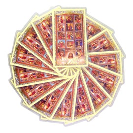 Religious Stations of The Cross Laminated Holy Prayer Cards, Pack of 25