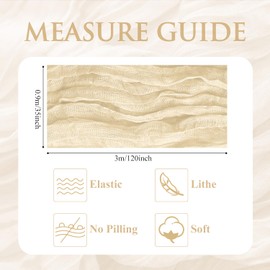 Xiomot Table Runner Cheesecloth 10FT Beige Boho Gauze Cheese Cloth Rustic Sheer Table Runners for Wedding Bridal Baby Shower Party Decoration