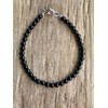Kathy Bankston Handmade Black Onyx Bracelet, Small 4mm Black Beaded