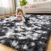 Amdrebio Black White Grey Rugs for Living Room Bedroom, 9x12